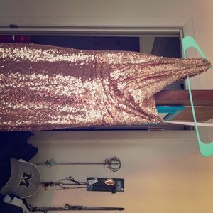 The bride went with a different bridesmaid dress.